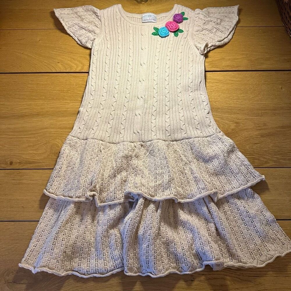 Hanna Andersson knit embroidered dress 10